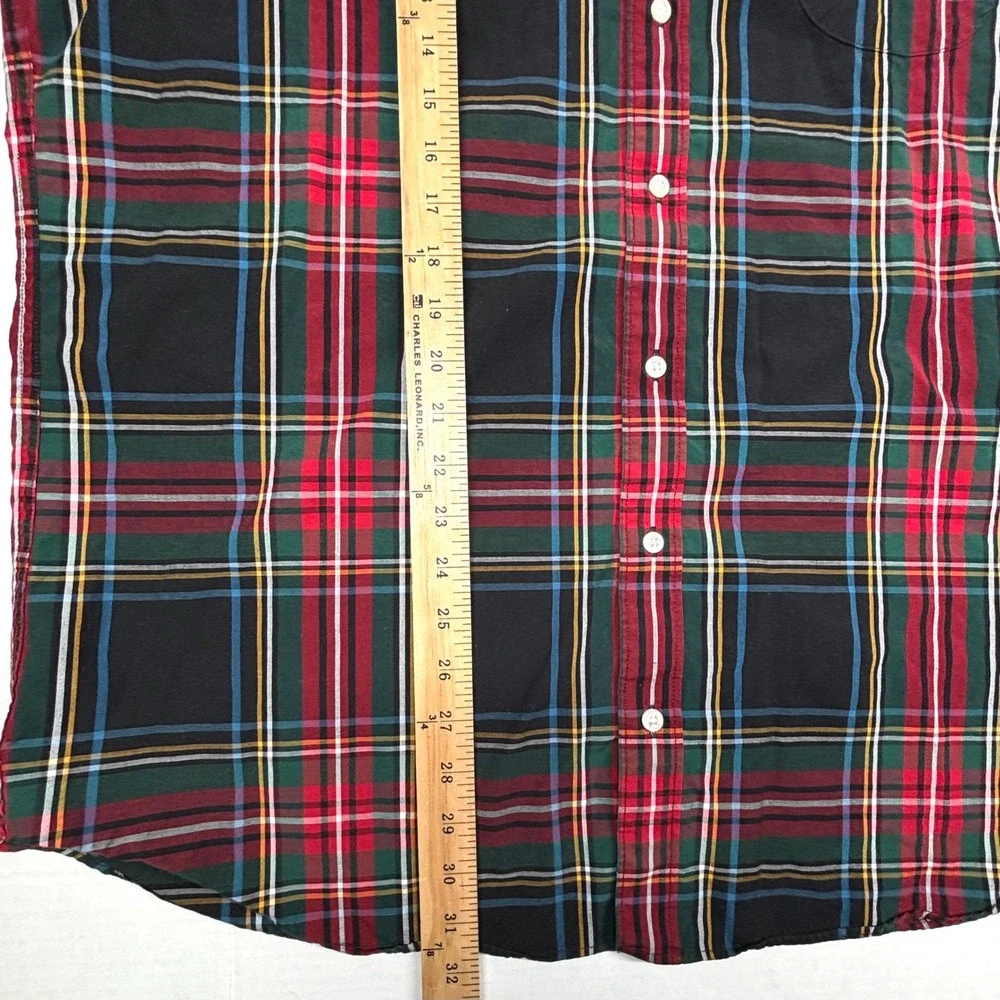 J. Crew Mens XLT Classic Fit Plaid Button Down Shirt Organic Cotton Christmas EC